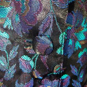 Vintage Black and Blue Floral Blazer